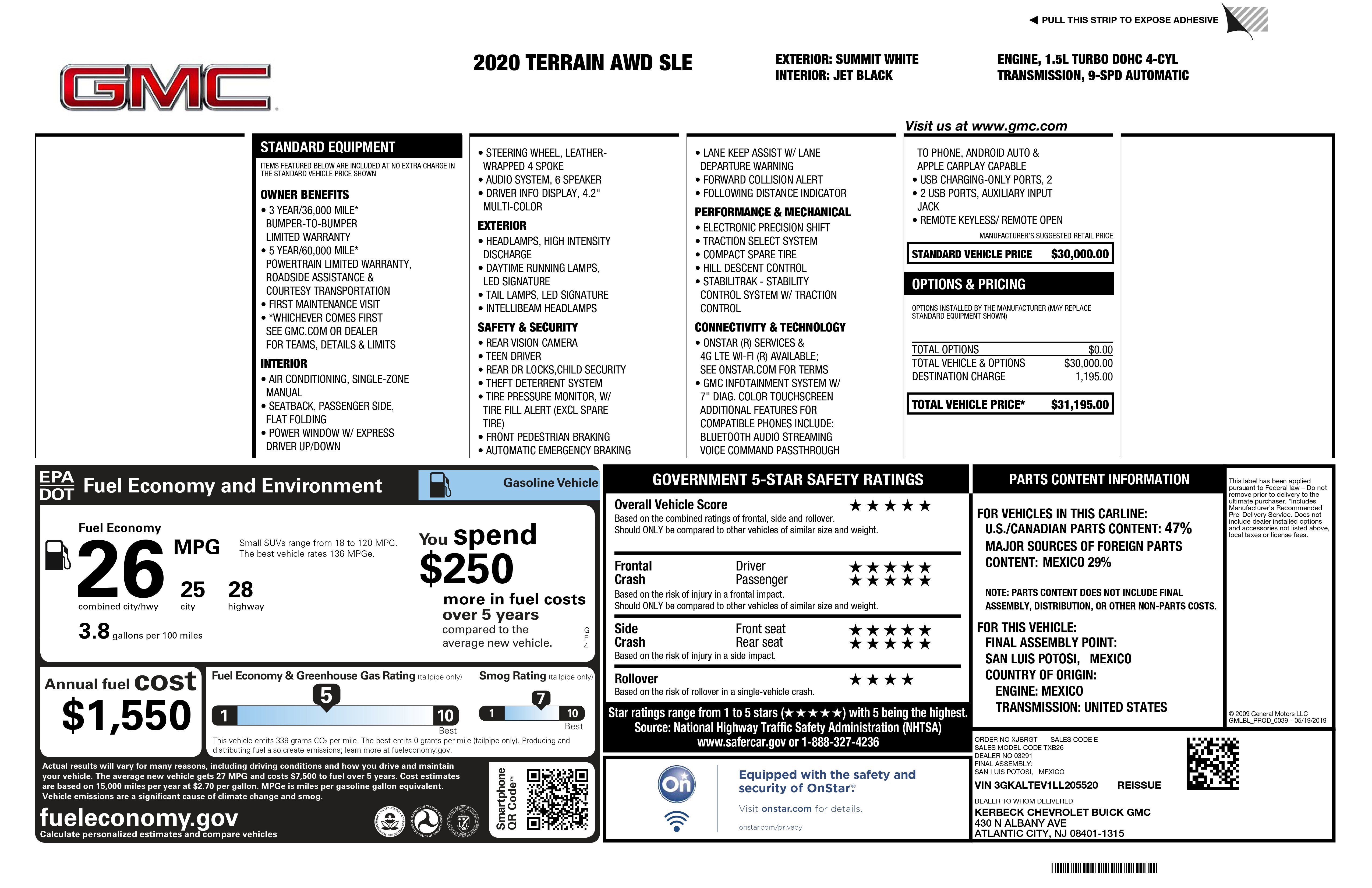 2020 GMC Terrain SLE