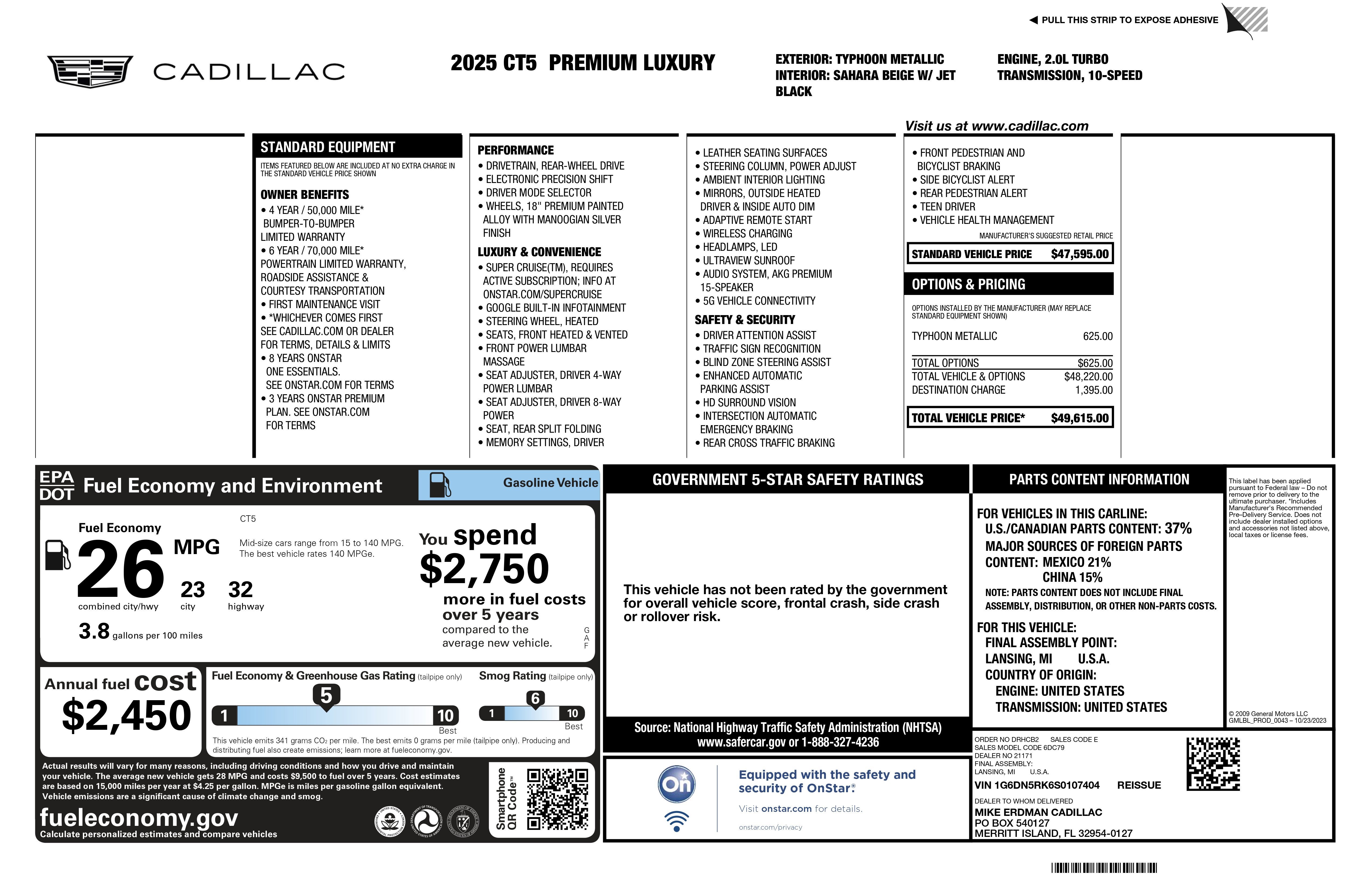 2025 Cadillac CT5 Premium Luxury