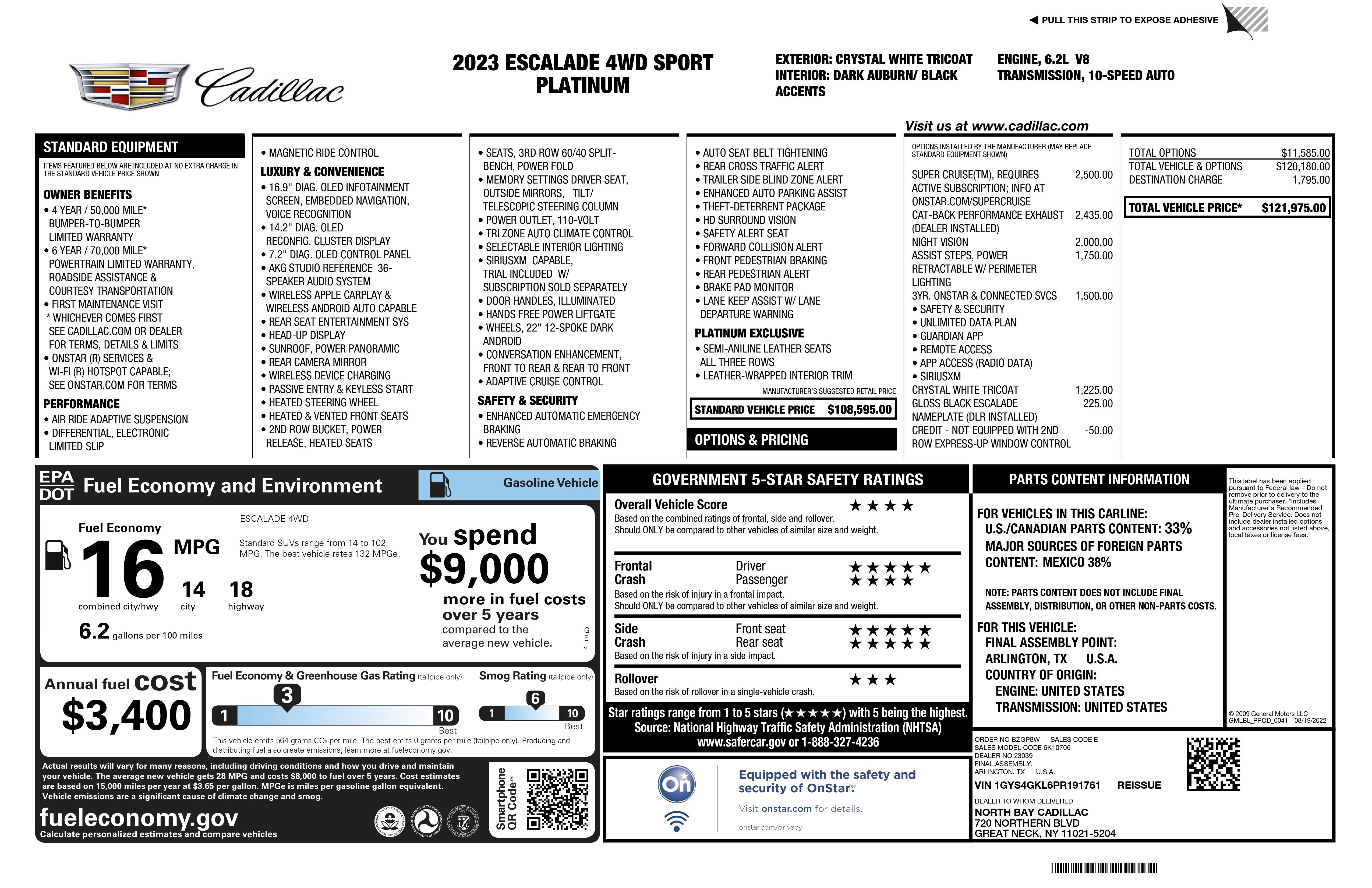 2023 Cadillac Escalade 4WD Sport Platinum